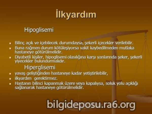 Hiperglisemi ve hipoglisemi acil durumlarda ilk yardım