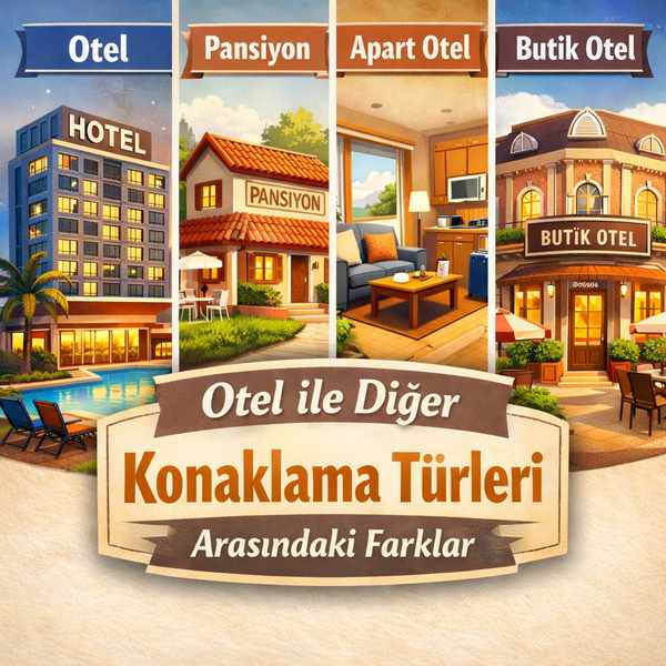 otel konaklama farklarını gösteren karşılaştırmalı görsel